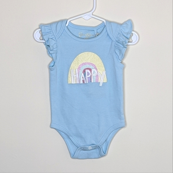 NWT Jessica Simpson Happy Rainbow Onesie Bodysuit 3-6m - Picture 1 of 5